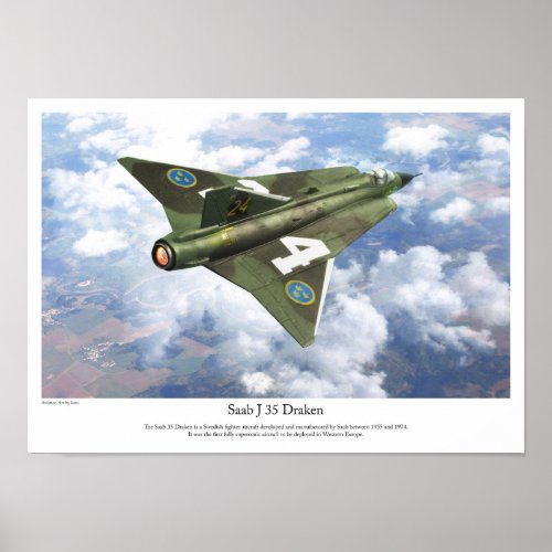 Saab 35 Draken Poster