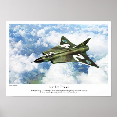 Saab 35 Draken Poster