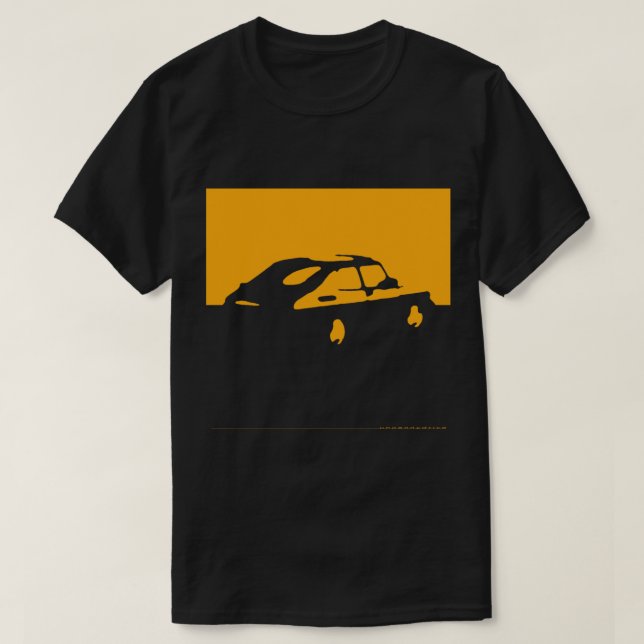 Saab 900, 1990 - Yellow on charcoal   T-Shirt (Design Front)