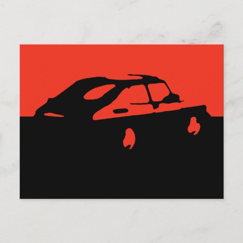 Saab 900 SPGAero _ Red on dark postcard