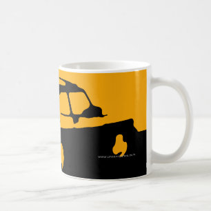 Saab 900 SPG/Aero - Yellow on dark bkgd mug