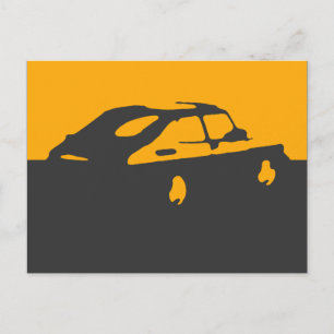 Saab 900 SPG/Aero - Yellow on dark postcard