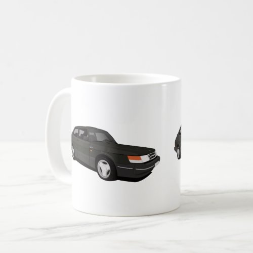 Saab 900 Turbo 16 Aero two black images Coffee Mug