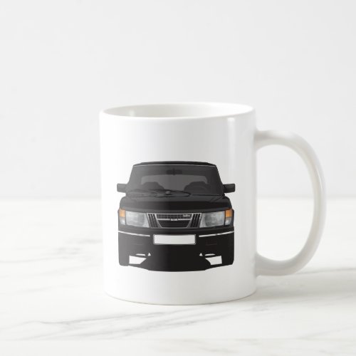 Saab 900 turbo black coffee mug