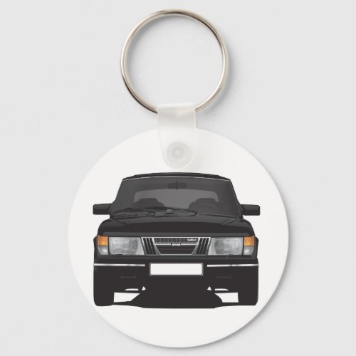 Saab 900 turbo black keychain