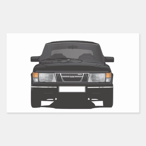 Saab 900 turbo black rectangular sticker