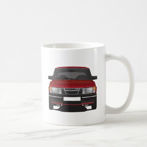 Saab 900 turbo red coffee mug