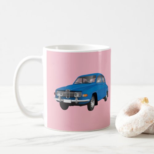 Saab 96 blue coffee mug
