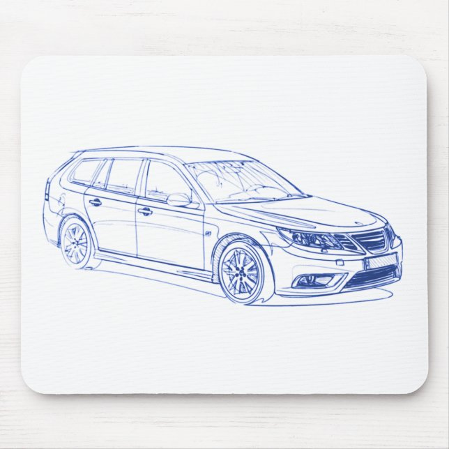 Saab 9-3 Combi 2009 Mouse Pad (Front)