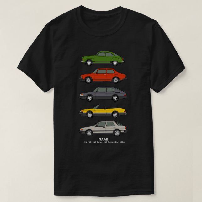 Saab  Car Outline Illustration   T-Shirt (Design Front)
