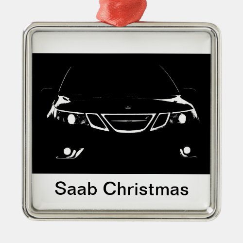 Saab Christmas Metal Ornament