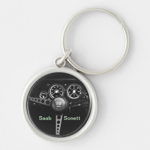 Saab Sonett round Keychain