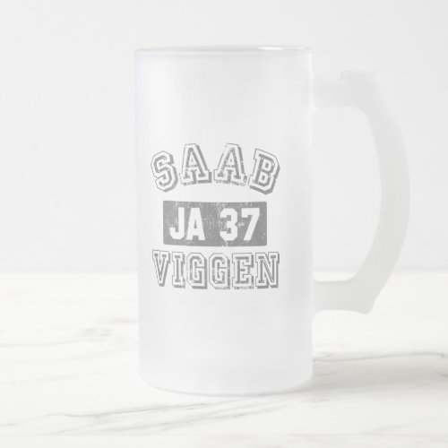 Saab Viggen Frosted Glass Beer Mug