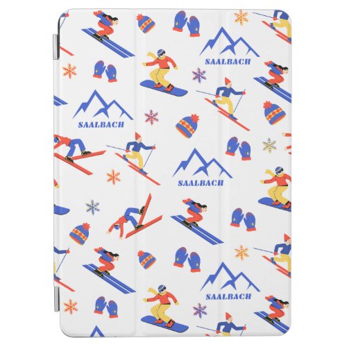 Saalbach Austria Alps Ski Snowboard Pattern iPad Air Cover