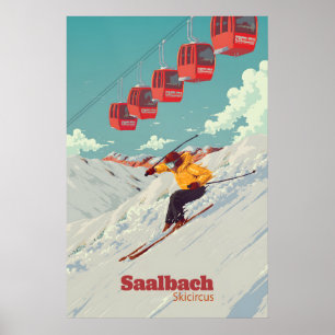Saalbach Skicircus Ski Resort Travel Poster