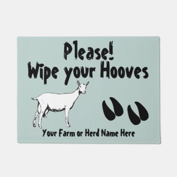 Saanen Dairy Goat Wipe Your Hooves Choose Color Doormat by getyergoat at Zazzle