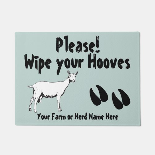 Saanen Dairy Goat Wipe your Hooves CHOOSE COLOR Doormat