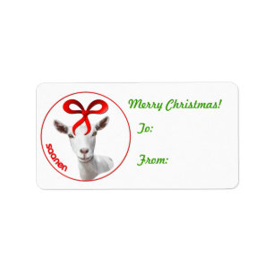 Saanen Goat Christmas Gift Tag Sticker