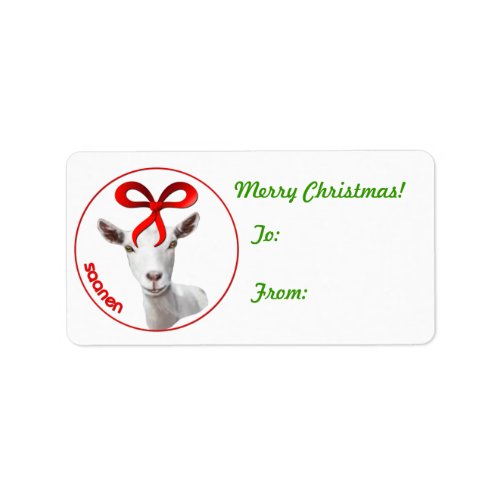 Saanen Goat Christmas Gift Tag Sticker