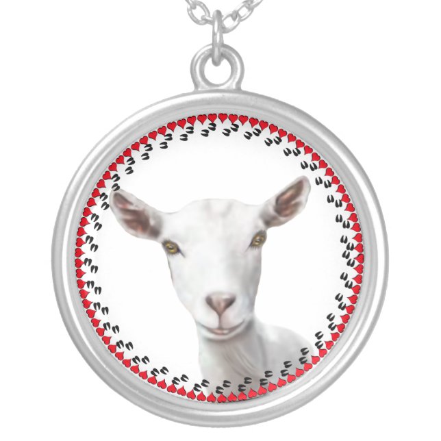 Saanen Goat Hooves and Hearts Necklace (Front)