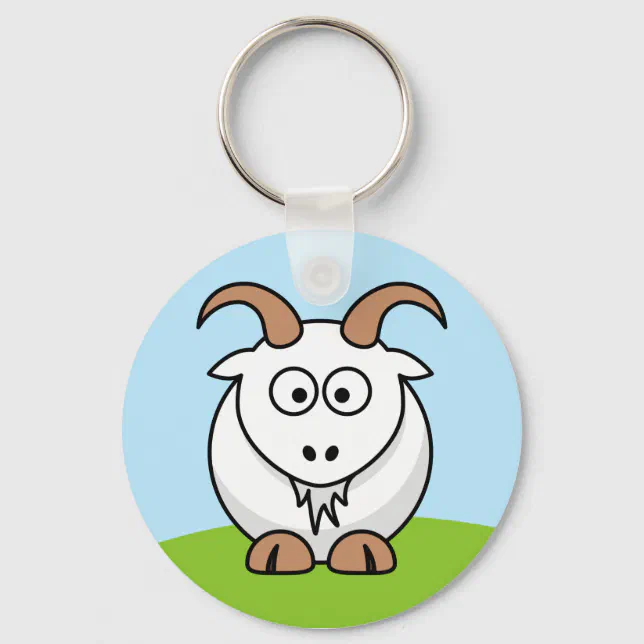 Saanen Goat Keychain | Zazzle