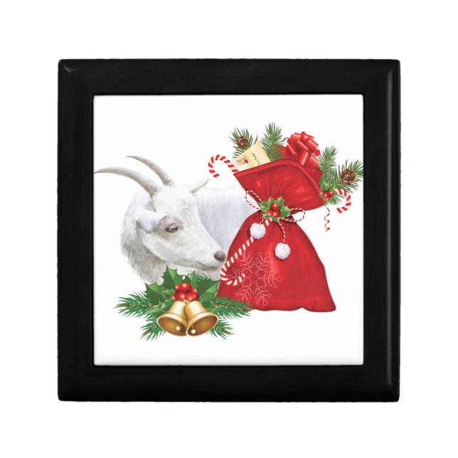 Saanen Goat With Holiday Spirit Gift Box (Front)
