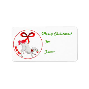 Saanen Kid Goat Christmas Gift Tag Sticker