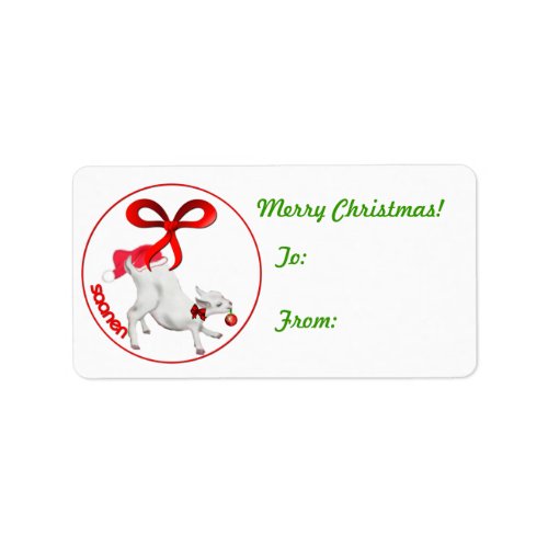 Saanen Kid  Goat Christmas  Gift Tag Sticker