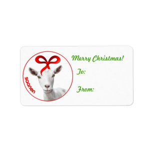 SaanenGoat Christmas Gift Tag Sticker