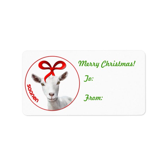 SaanenGoat Christmas Gift Tag Sticker (Front)
