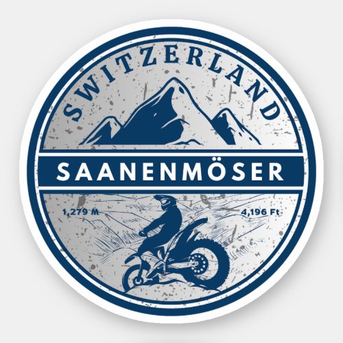 Saanenmser Pass swissâalps motorcycle tour Sticker
