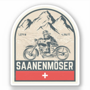 Saanenmöser Pass swiss–alps motorcycle tour Sticker