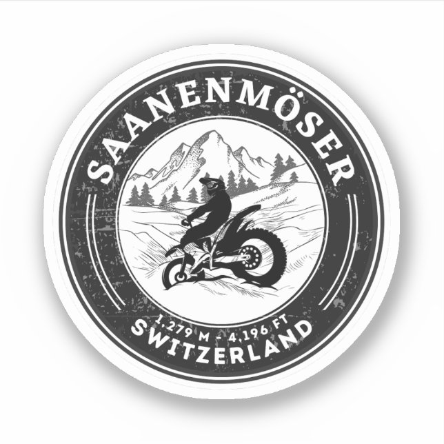 Saanenmöser Pass swiss–alps motorcycle tour Sticker (Front)