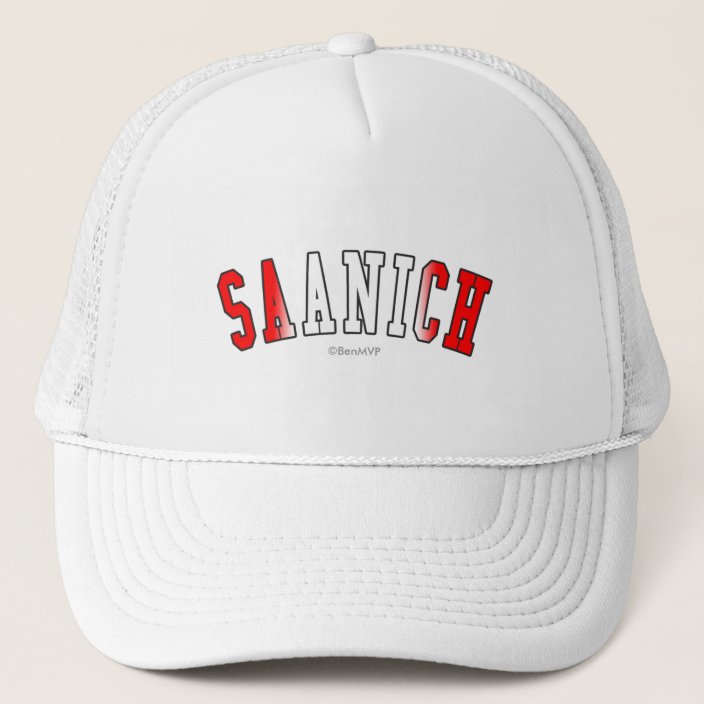 Saanich in Canada National Flag Colors Mesh Hat