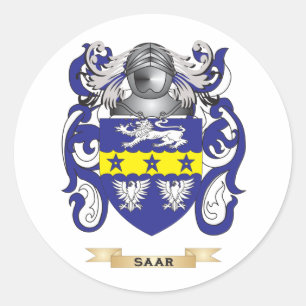 Saar Coat of Arms (Family Crest) Classic Round Sticker