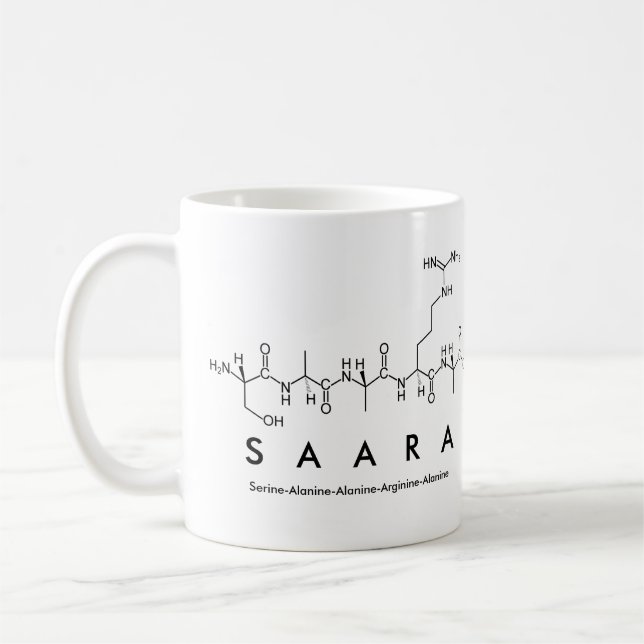 Saara peptide name mug (Left)