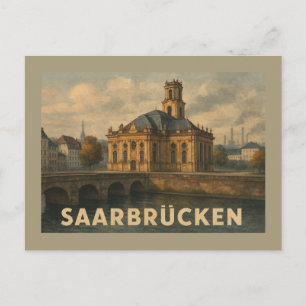 Saarbrücken Germany City Art Postcard