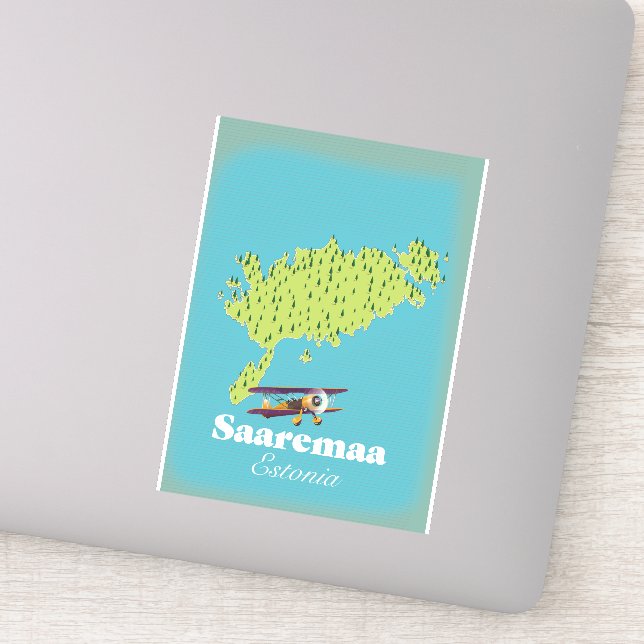 Saaremaa Estonia map  Sticker (Detail)