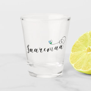 Saaremaa Flag Heart, Estonia Shot Glass
