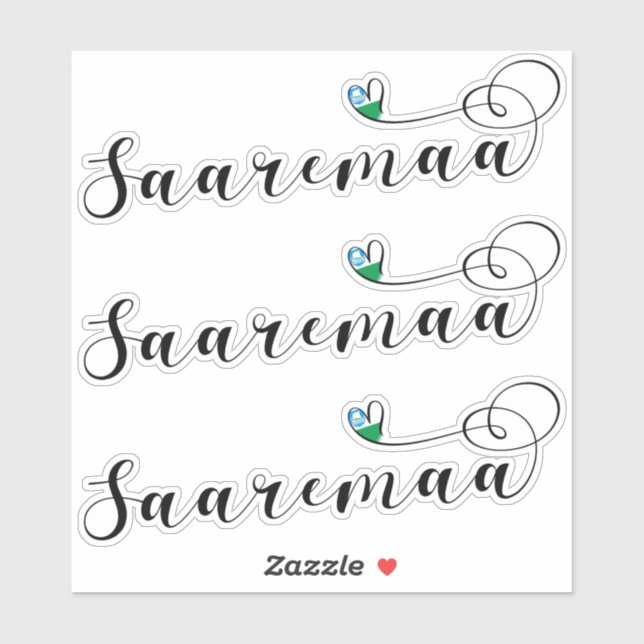 Saaremaa Flag Heart, Estonia Sticker (Sheet)