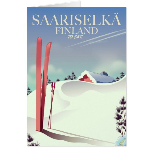 Saariselkä Finland ski poster Cards (Front)