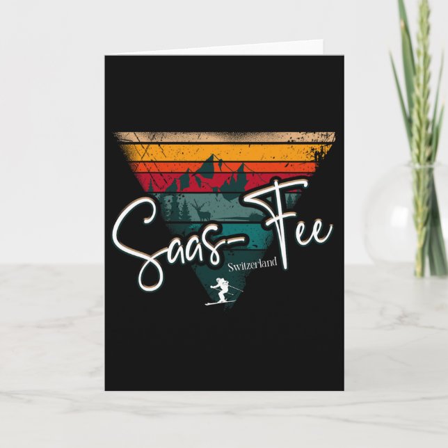 Saas-fee Ski Resort Swiss Alps Alpine Skiing Switz Card (Front)