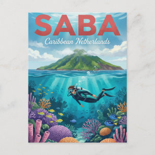 Saba Caribbean Netherlands Postcard