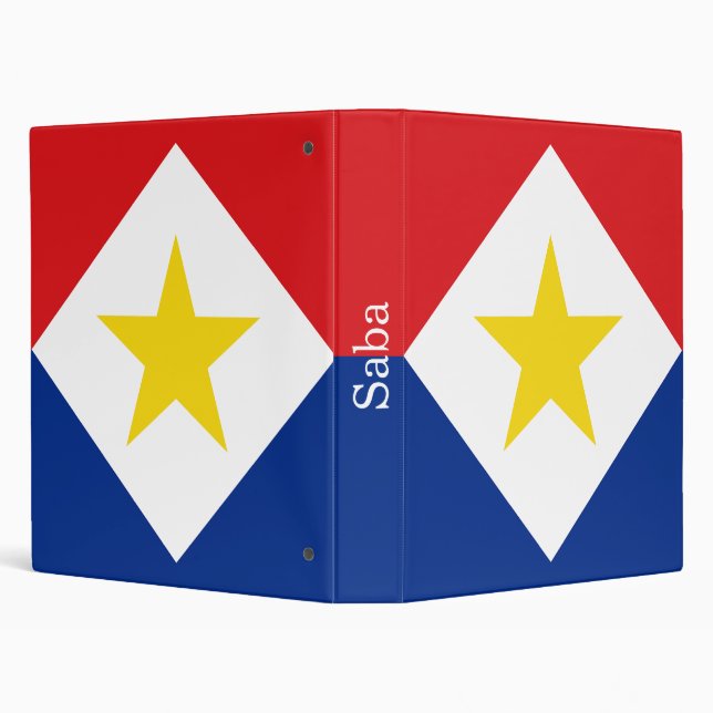 Saba Flag 3 Ring Binder (Background)