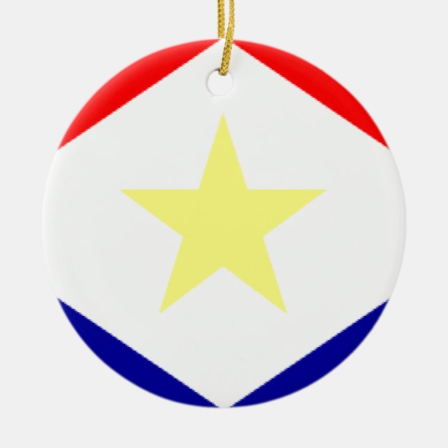 Saba Flag Ceramic Ornament (Front)