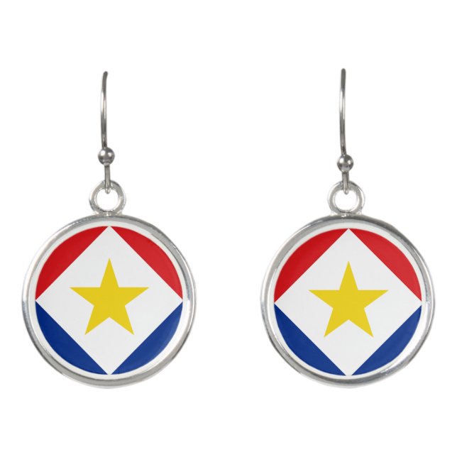 Saba Flag Earrings (Front)
