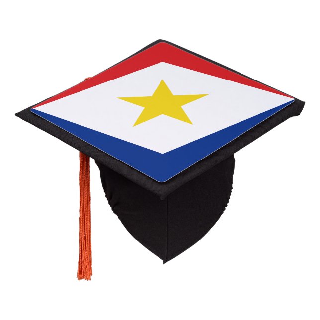 Saba Flag Graduation Cap Topper (Angled)