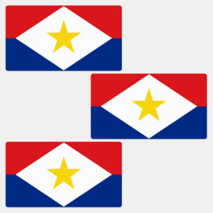 Saba Flag Labels