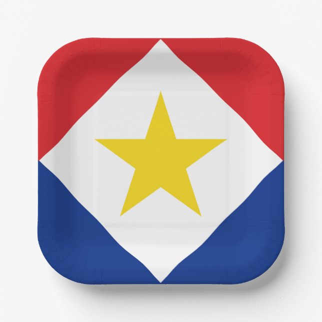 Saba Flag Paper Plates (Front)