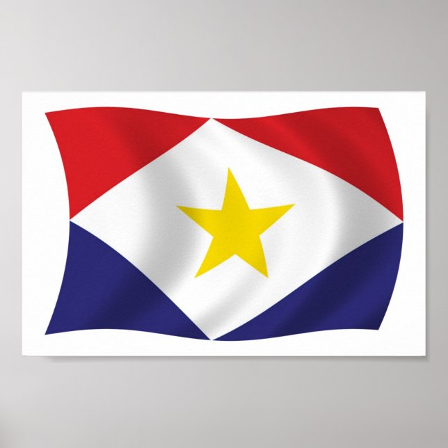 Saba Flag Poster Print (Front)